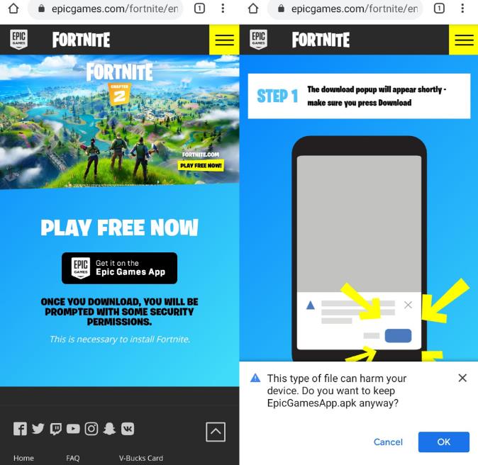 Download the Epic Games Apk file