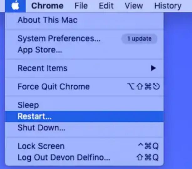 Restart your Mac