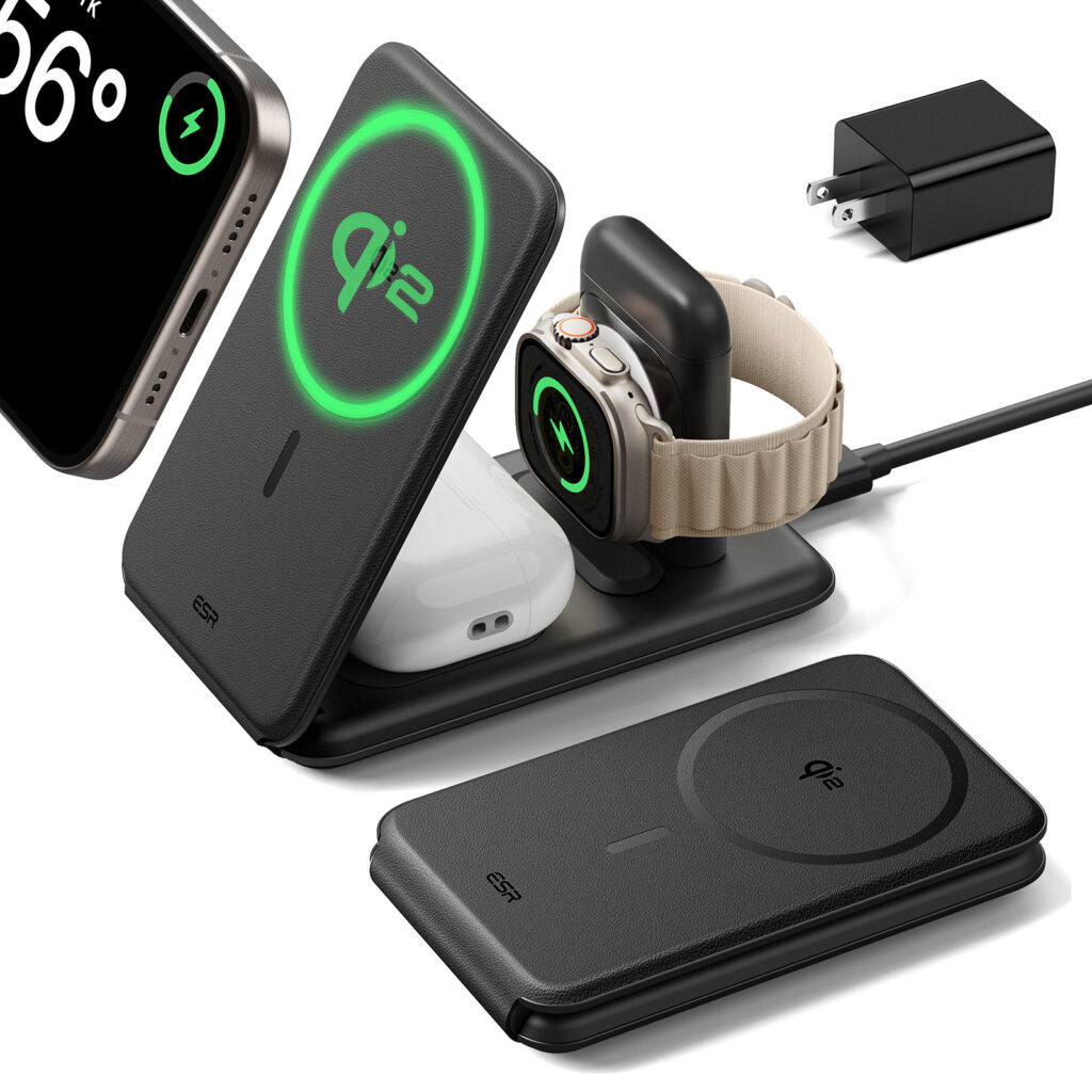 qi2 3-in-1 travel wireless charging set